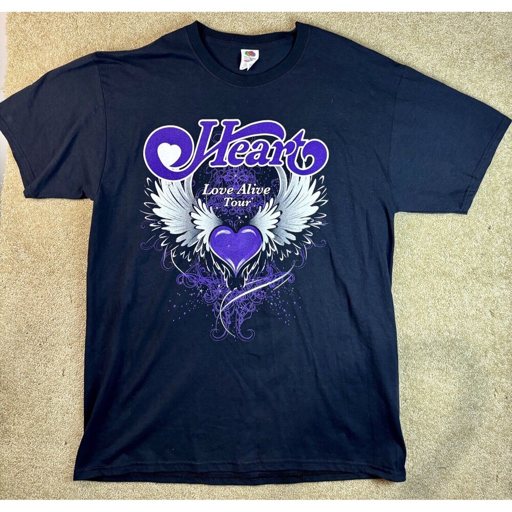 HEART JOAN JETT LOVE ALIVE 2019 BAND CONCERT MUSIC T-SHIRT 2 SIDED BLACK LARGE